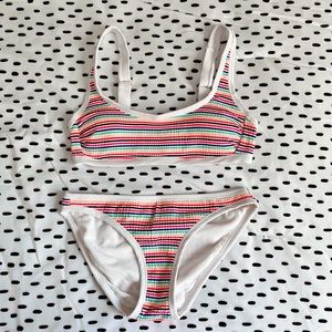 Seersucker Striped Bikini Set